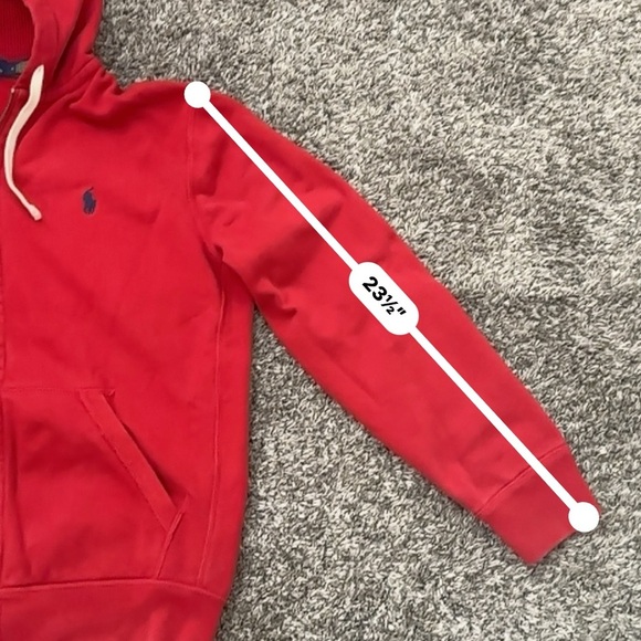Polo Ralph Lauren Mens Red Zip up Hoodie size Medium - Picture 7 of 13
